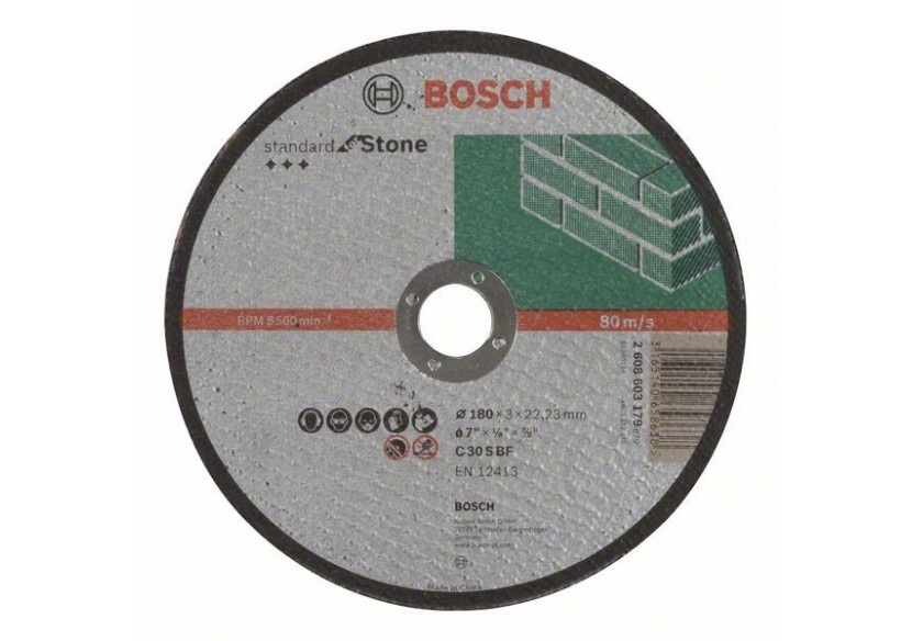 1 disque à tronçonner pour la Pierre Standard for moyeu plat 180x3mm - 2608603179 - Bosch 1 disque à tronçonner pour la Pierre Standard for moyeu plat 180x3mm - 2608603179 - Bosch
