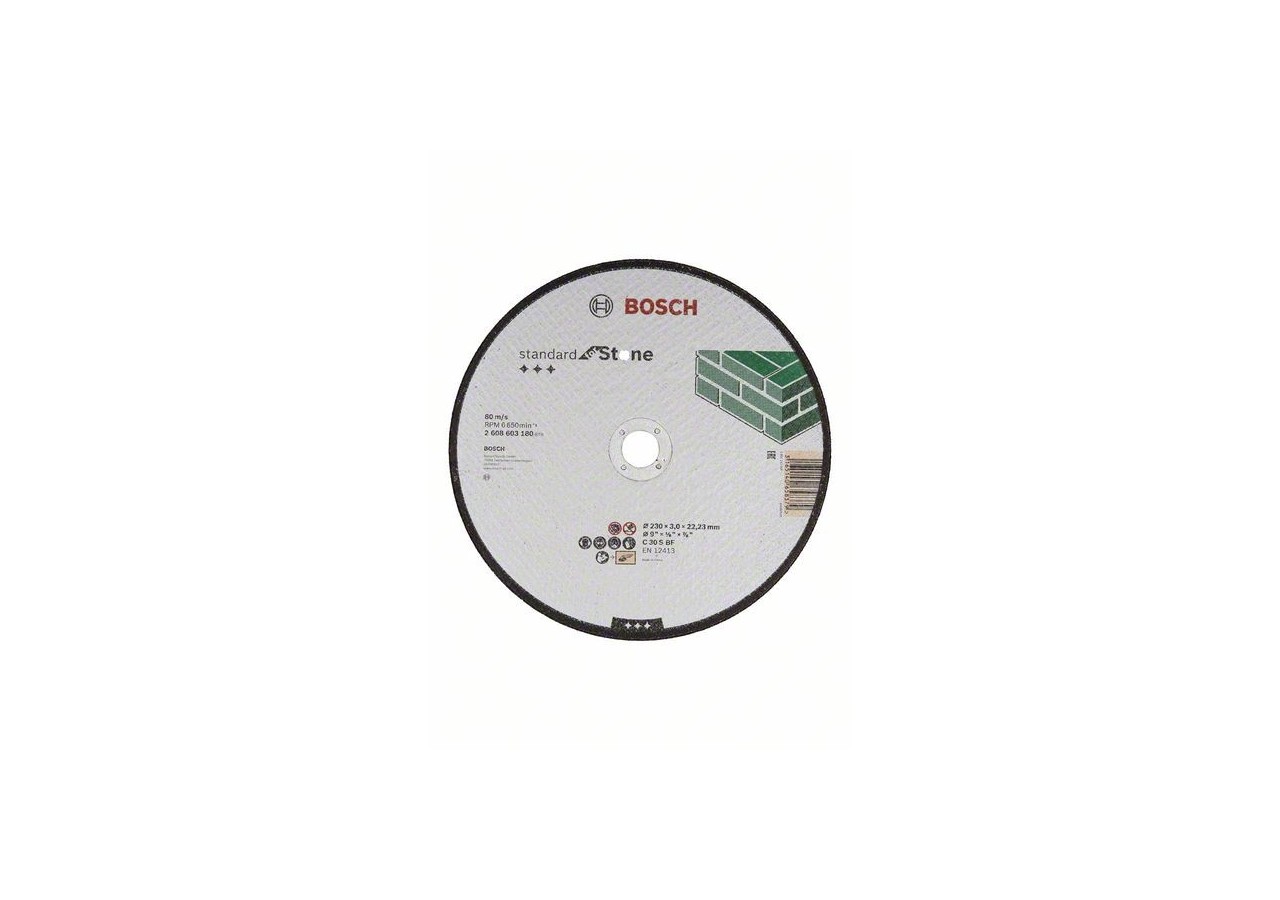 1 disque à tronçonner pour la Pierre Standard for moyeu plat 230x3mm - 2608603180 - Bosch