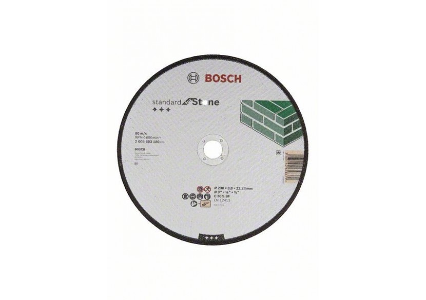 1 disque à tronçonner pour la Pierre Standard for moyeu plat 230x3mm - 2608603180 - Bosch 1 disque à tronçonner pour la Pierre Standard for moyeu plat 230x3mm - 2608603180 - Bosch