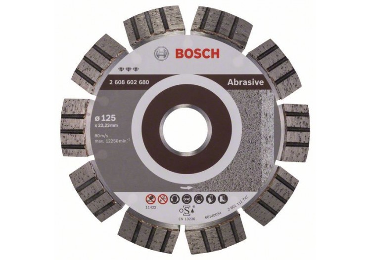 Disque à tronçonner diamanté Best for Abrasive 125 x 22,23 x 2,2 x 12 mm - 2608602680 - Bosch