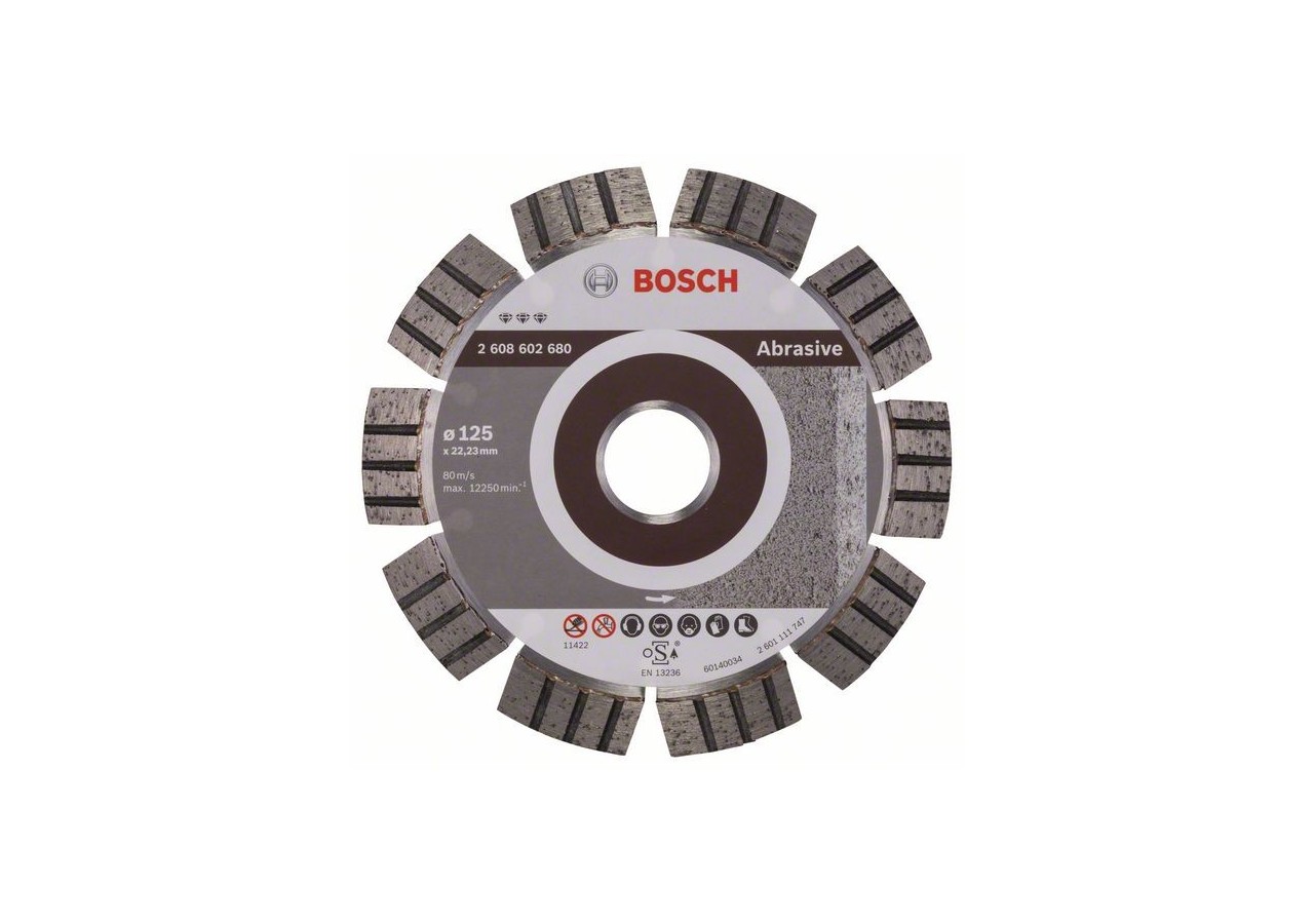 Disque à tronçonner diamanté Best for Abrasive 125 x 22,23 x 2,2 x 12 mm - 2608602680 - Bosch
