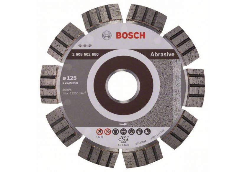 Disque à tronçonner diamanté Best for Abrasive 125 x 22,23 x 2,2 x 12 mm - 2608602680 - Bosch