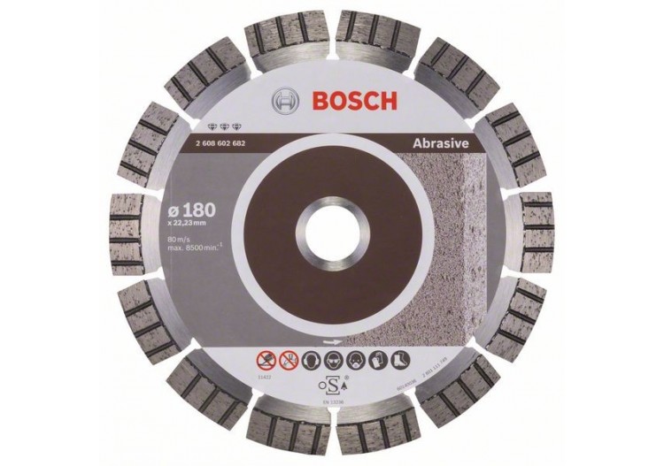 Disque à tronçonner diamanté Best for Abrasive 180 x 22,23 x 2,4 x 12 mm - 2608602682 - Bosch