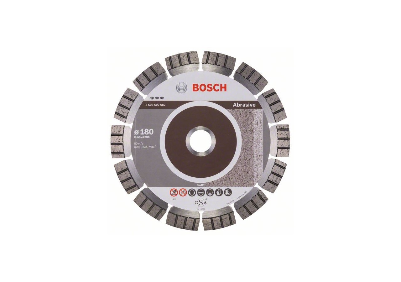 Disque à tronçonner diamanté Best for Abrasive 180 x 22,23 x 2,4 x 12 mm - 2608602682 - Bosch