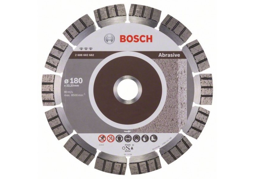 Disque à tronçonner diamanté Best for Abrasive 180 x 22,23 x 2,4 x 12 mm - 2608602682 - Bosch