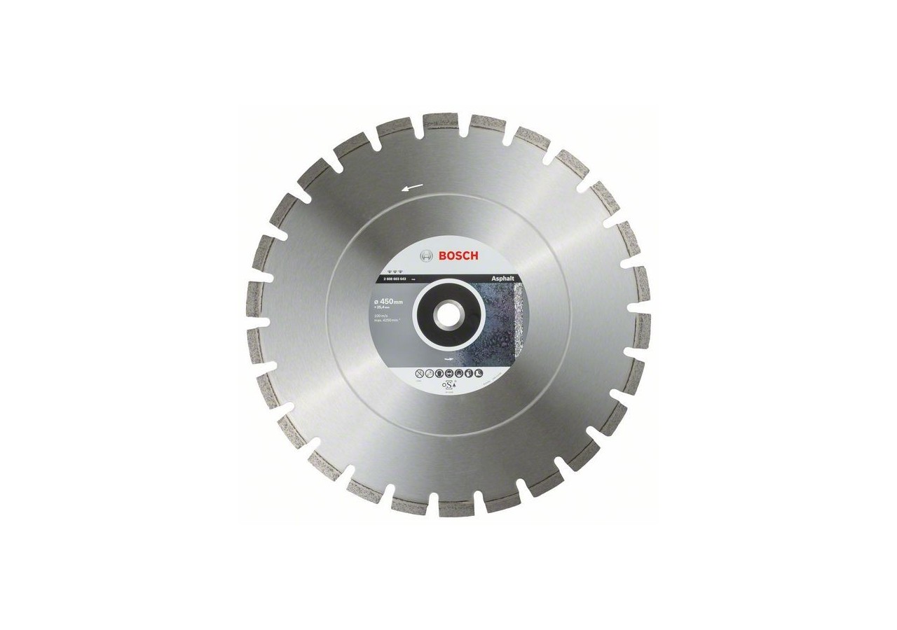Disque à tronçonner diamanté Best for Asphalt 450 x 25,40 x 3,6 x 12 mm - 2608603643 - Bosch