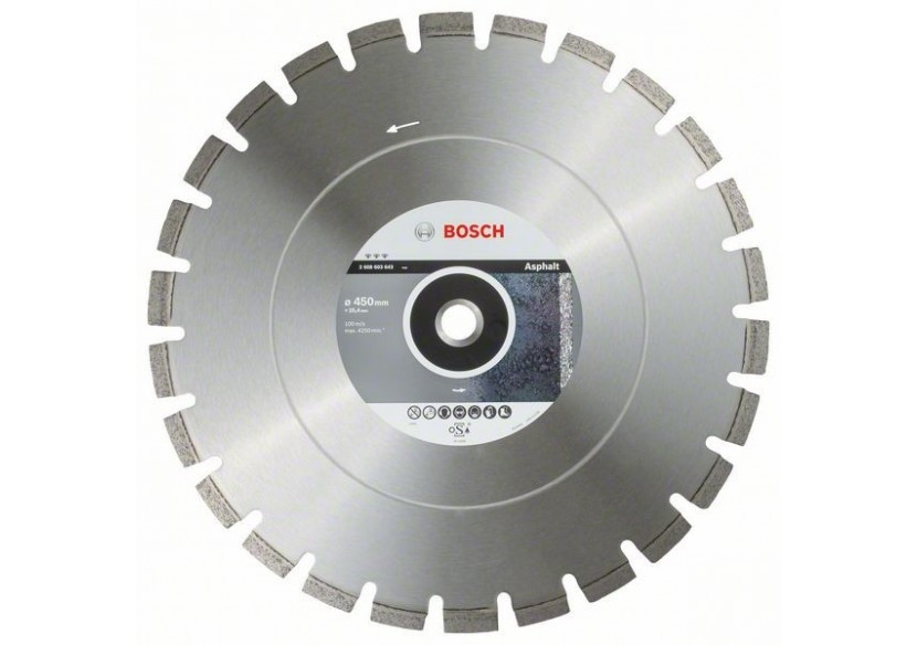 Disque à tronçonner diamanté Best for Asphalt 450 x 25,40 x 3,6 x 12 mm - 2608603643 - Bosch