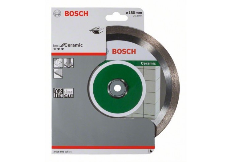 Disque à tronçonner diamanté Best for Ceramic 180 x 25,40 x 2,2 x 10 mm - 2608602635 - Bosch