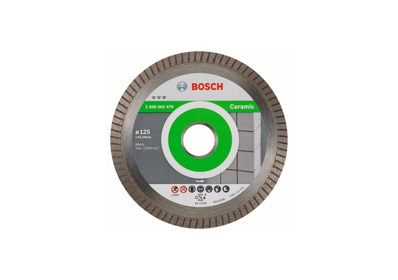Disque à tronçonner diamanté Best for Ceramic Extra-Clean Turbo 125 x 22,23 x 1,4 x 7 mm - 2608602479 - Bosch