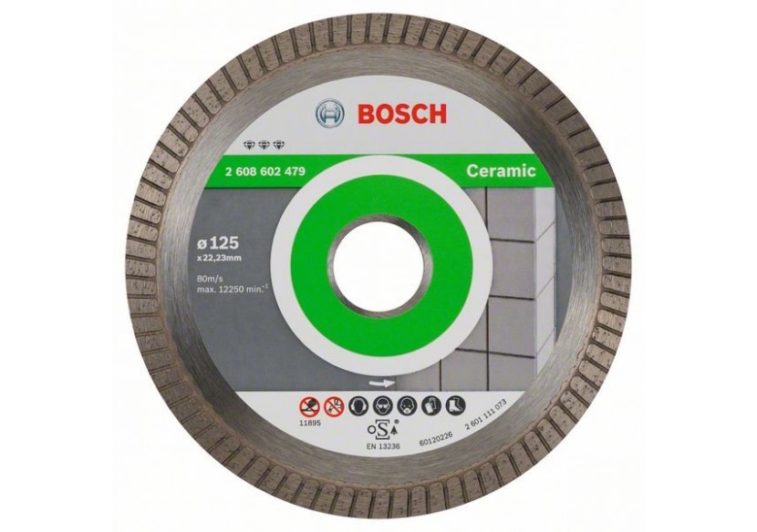 Disque à tronçonner diamanté Best for Ceramic Extra-Clean Turbo 125 x 22,23 x 1,4 x 7 mm - 2608602479 - Bosch