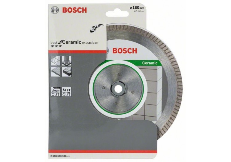 Disque à tronçonner diamanté Best for Ceramic Extra-Clean Turbo 180 x 22,23 x 1,6 x 7 mm - 2608603596 - Bosch