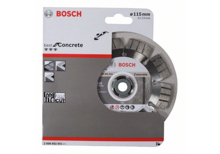 Disque à tronçonner diamanté Best for Concrete 115 x 22,23 x 2,2 x 12 mm - 2608602651 - Bosch