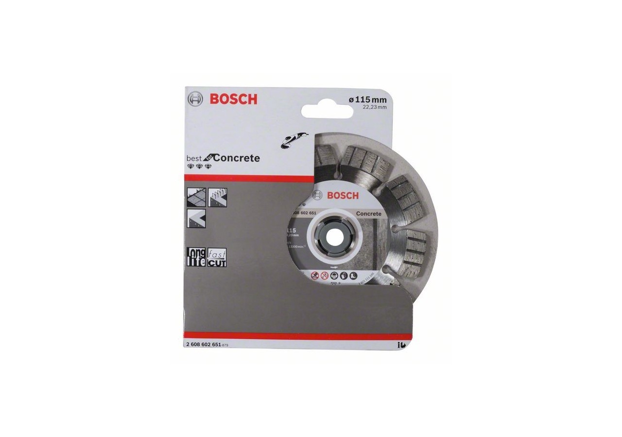 Disque à tronçonner diamanté Best for Concrete 115 x 22,23 x 2,2 x 12 mm - 2608602651 - Bosch