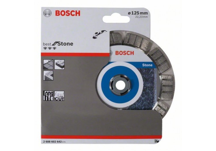 Disque à tronçonner diamanté Best for Stone 125 x 22,23 x 2,2 x 12 mm - 2608602642 - Bosch