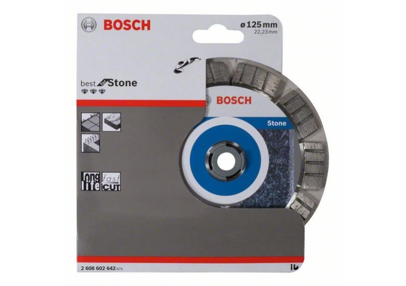 Disque à tronçonner diamanté Best for Stone 125 x 22,23 x 2,2 x 12 mm - 2608602642 - Bosch