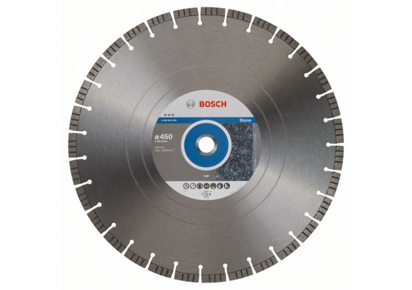 Disque à tronçonner diamanté Best for Stone 450 x 25,40 x 3,8 x 12 mm - 2608602650 - Bosch