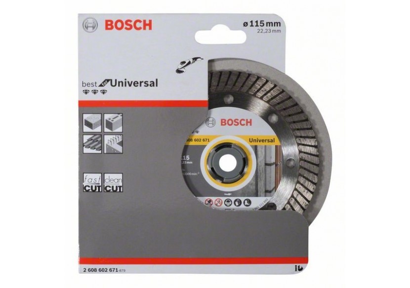 Disque à tronçonner diamanté Best for Universal Turbo 115 x 22,23 x 2,2 x 12 mm - 2608602671 - Bosch