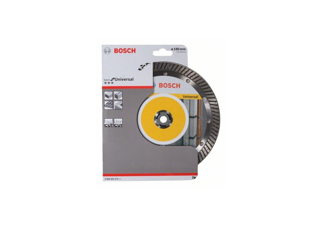 Disque à tronçonner diamanté Best for Universal Turbo 180 x 22,23 x 2,5 x 12 mm - 2608602674 - Bosch