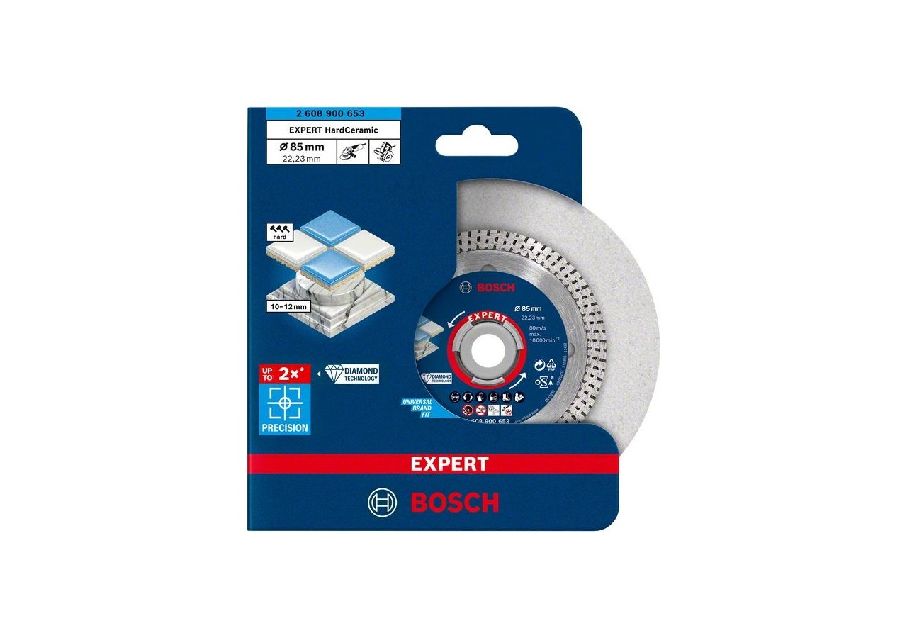 Disque à tronçonner diamanté Expert HardCeramic 85 x 22,23 x 1,4 x 7 mm - 2608900653 - Bosch