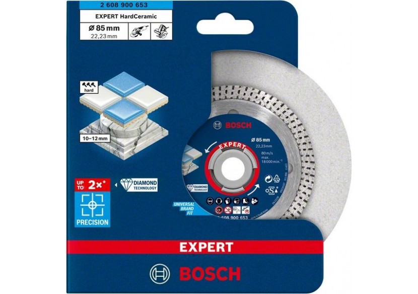 Disque à tronçonner diamanté Expert HardCeramic 85 x 22,23 x 1,4 x 7 mm - 2608900653 - Bosch