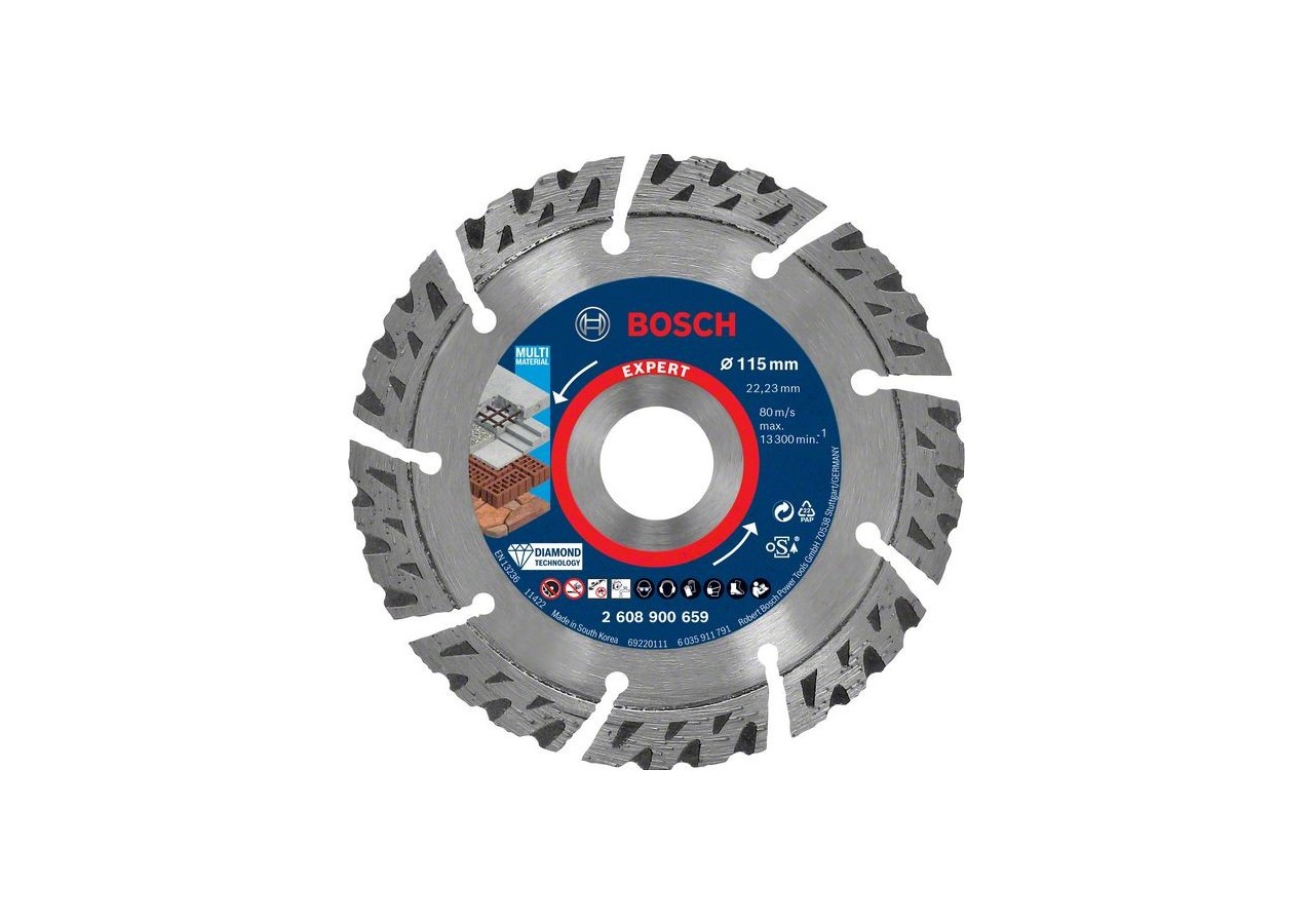 Disque à tronçonner diamanté Expert MultiMaterial 115 x 22,23 x 2,2 x 12 mm - 2608900659 - Bosch