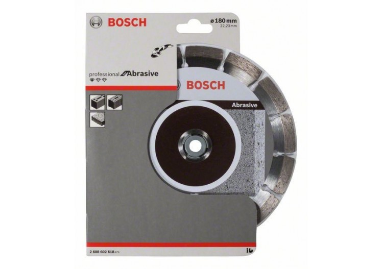 Disque à tronçonner diamanté Standard for Abrasive 180 x 22,23 x 2 x 10 mm - 2608602618 - Bosch