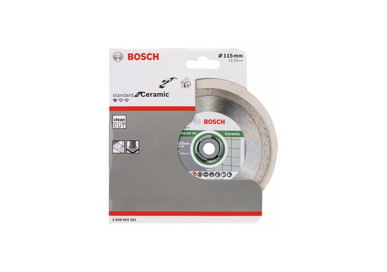 Disque à tronçonner diamanté Standard for Ceramic 115 x 22,23 x 1,6 x 7 mm Pack de 1 - 2608602201 - Bosch