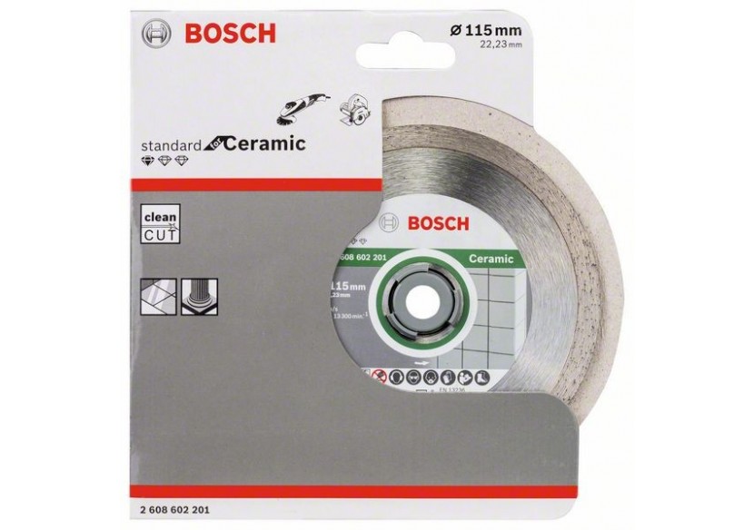 Disque à tronçonner diamanté Standard for Ceramic 115 x 22,23 x 1,6 x 7 mm Pack de 1 - 2608602201 - Bosch