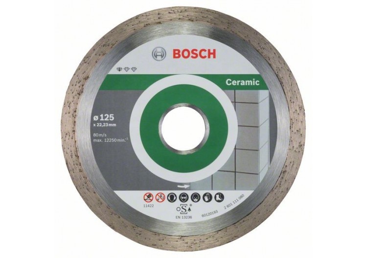 Disque à tronçonner diamanté Standard for Ceramic 125 x 22,23 x 1,6 x 7 mm Pack de 10 - 2608603232 - Bosch