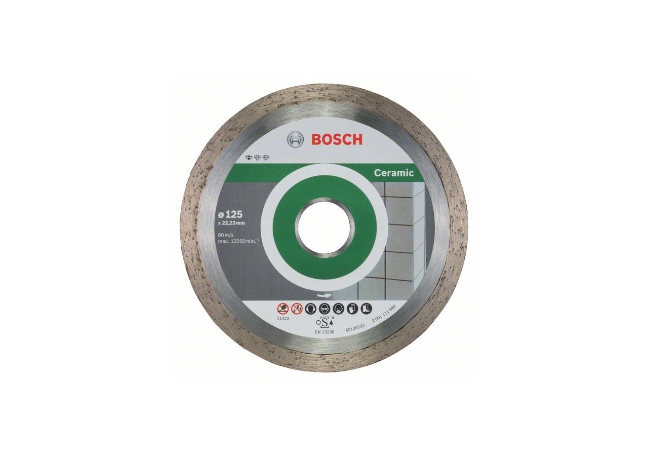 Disque à tronçonner diamanté Standard for Ceramic 125 x 22,23 x 1,6 x 7 mm Pack de 10 - 2608603232 - Bosch