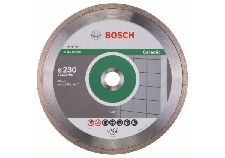 Disque à tronçonner diamanté Standard for Ceramic 230 x 22,23 x 1,6 x 7 mm Pack de 1 - 2608602205 - Bosch