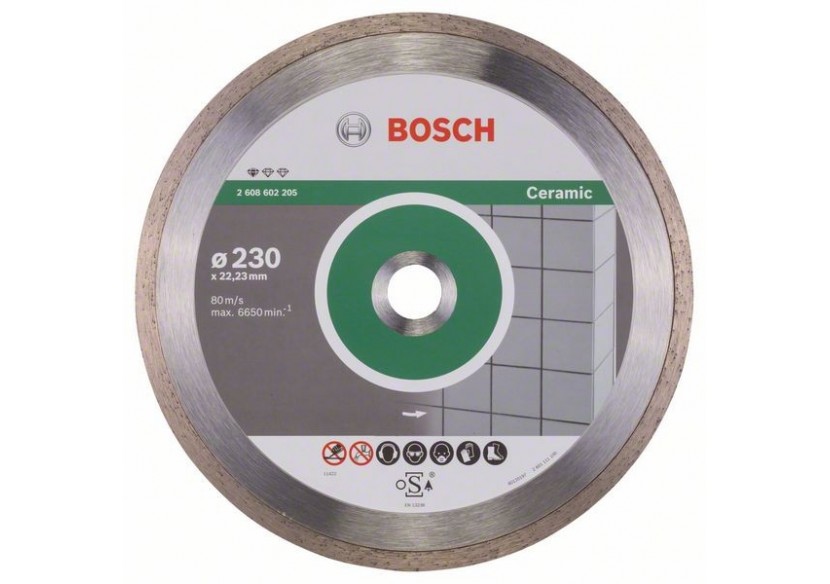 Disque à tronçonner diamanté Standard for Ceramic 230 x 22,23 x 1,6 x 7 mm Pack de 1 - 2608602205 - Bosch