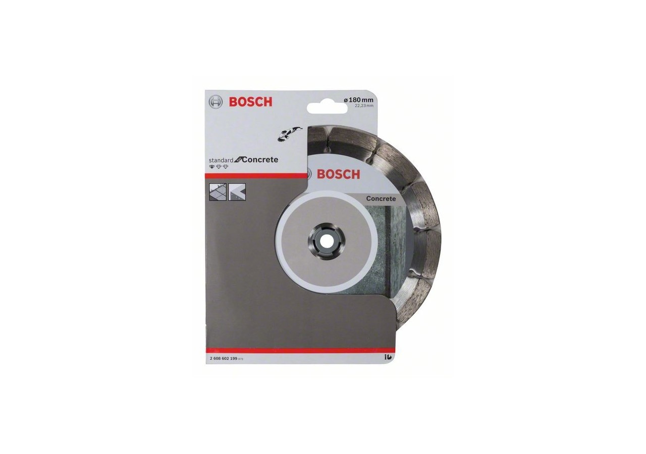 Disque à tronçonner diamanté Standard for Concrete 180 x 22,23 x 2 x 10 mm Pack de 1 - 2608602199 - Bosch