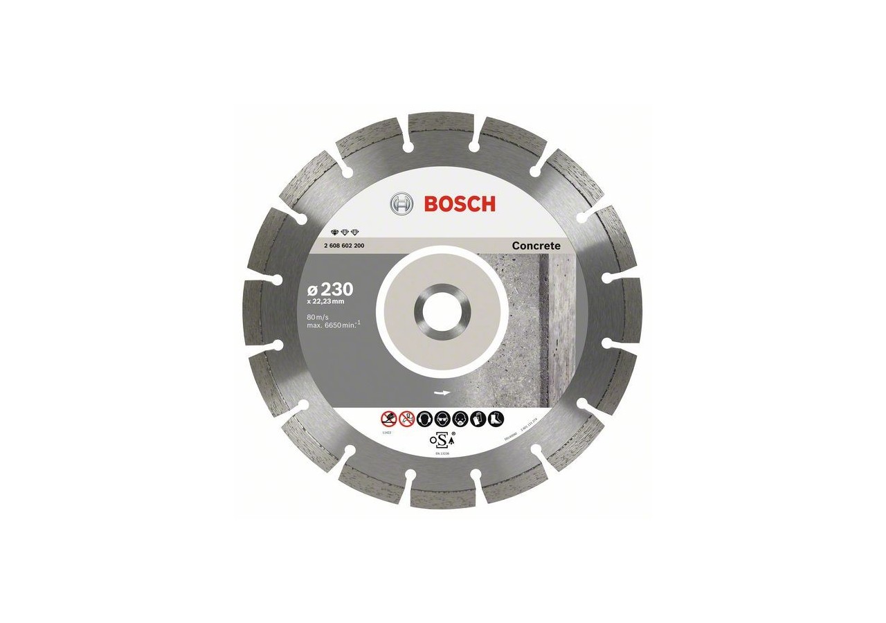 Disque à tronçonner diamanté Standard for Concrete 230 x 22,23 x 2,3 x 10 mm Pack de 10 - 2608603243 - Bosch
