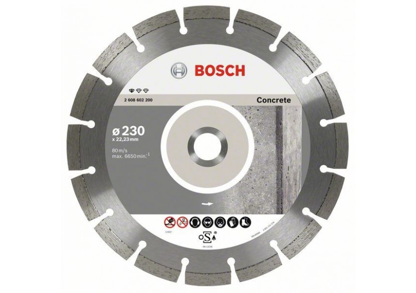 Disque à tronçonner diamanté Standard for Concrete 230 x 22,23 x 2,3 x 10 mm Pack de 10 - 2608603243 - Bosch