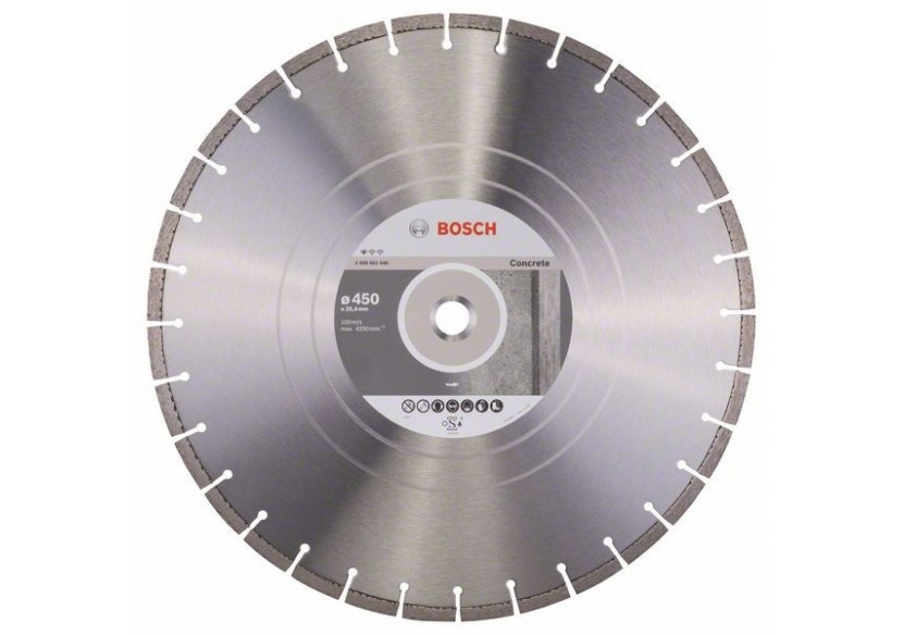 Disque à tronçonner diamanté Standard for Concrete 450 x 25,40 x 3,6 x 10 mm - 2608602546 - Bosch