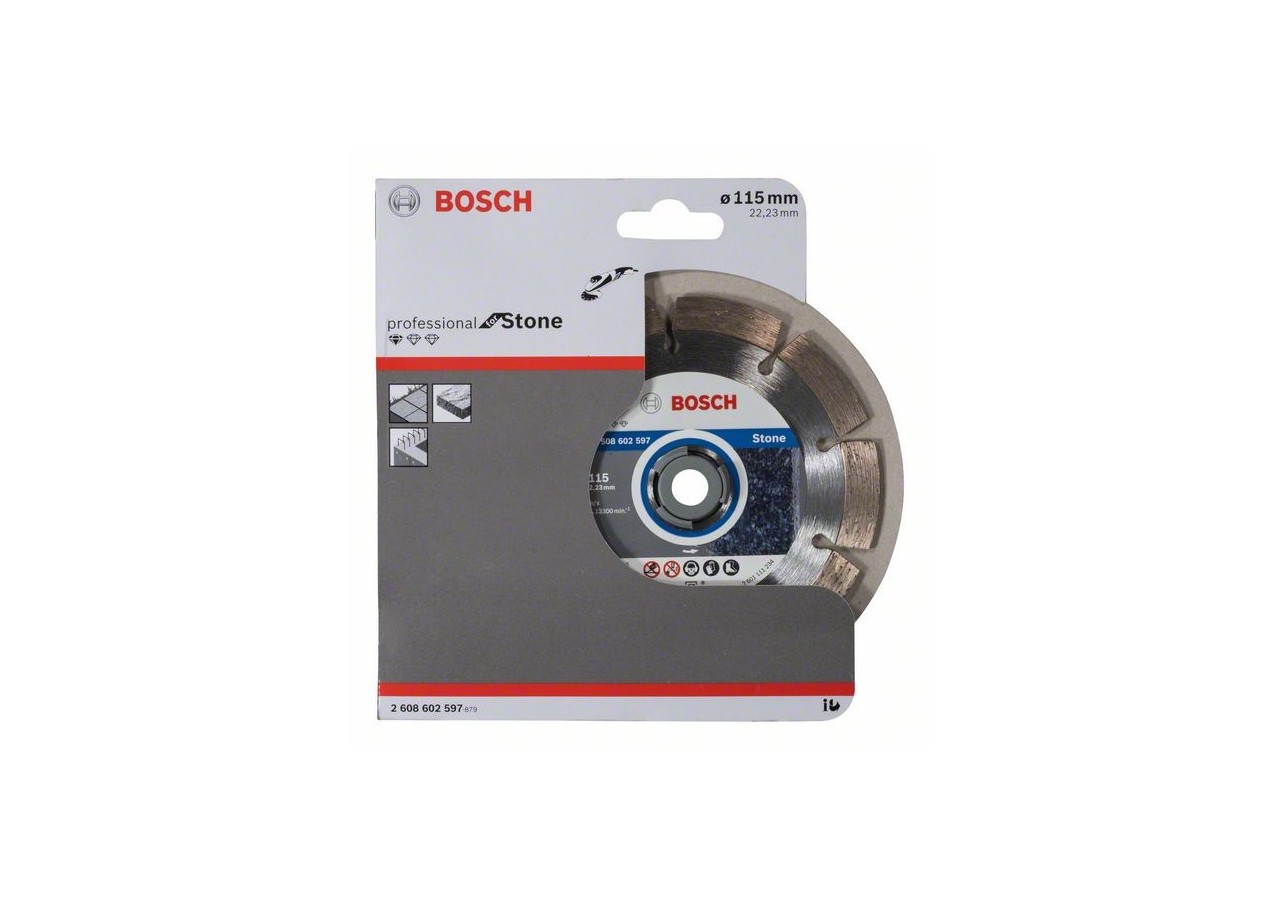 Disque à tronçonner diamanté Standard for Stone 115 x 22,23 x 1,6 x 10 mm Pack de 1 - 2608602597 - Bosch