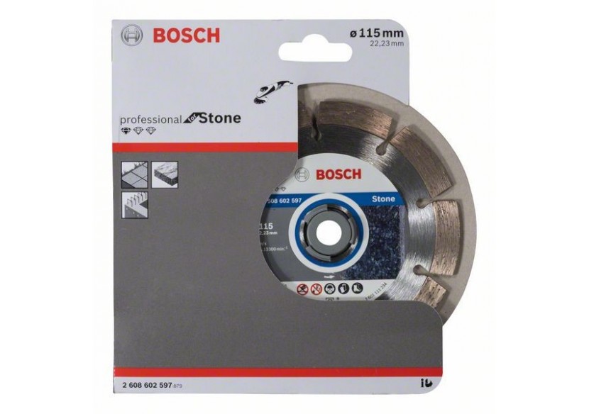 Disque à tronçonner diamanté Standard for Stone 115 x 22,23 x 1,6 x 10 mm Pack de 1 - 2608602597 - Bosch