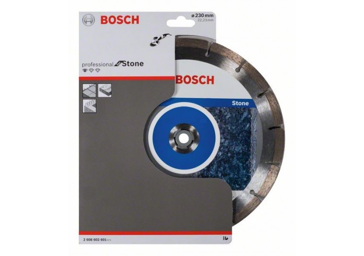 Disque à tronçonner diamanté Standard for Stone 230 x 22,23 x 2,3 x 10 mm Pack de 1 - 2608602601 - Bosch
