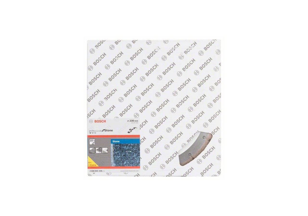 Disque à tronçonner diamanté Standard for Stone 230 x 22,23 x 2,3 x 10 mm Pack de 10 - 2608603238 - Bosch