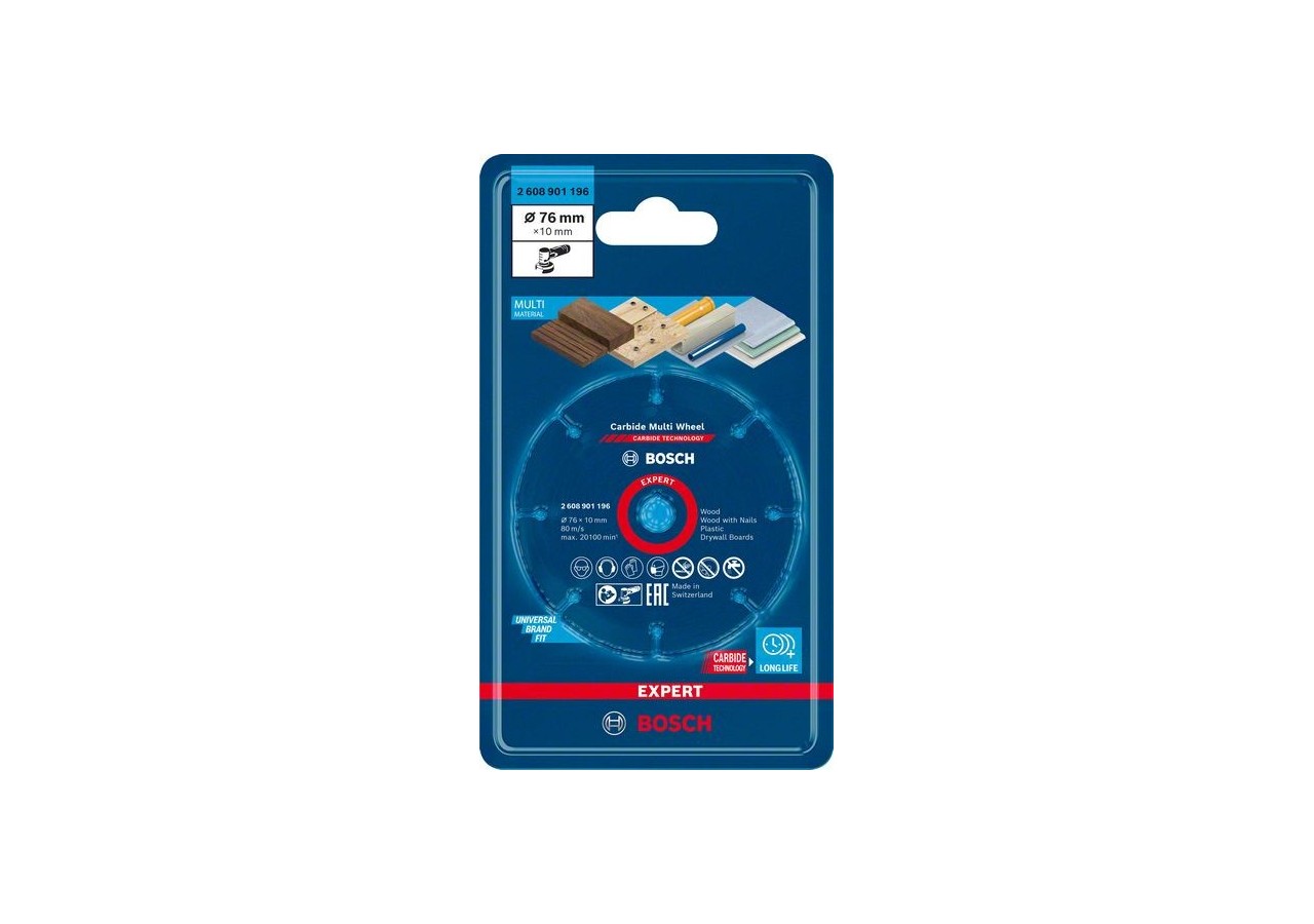 Disque à tronçonner Expert Carbide Multi Wheel 76 mm, 1 mm, 10 mm - 2608901196 - Bosch
