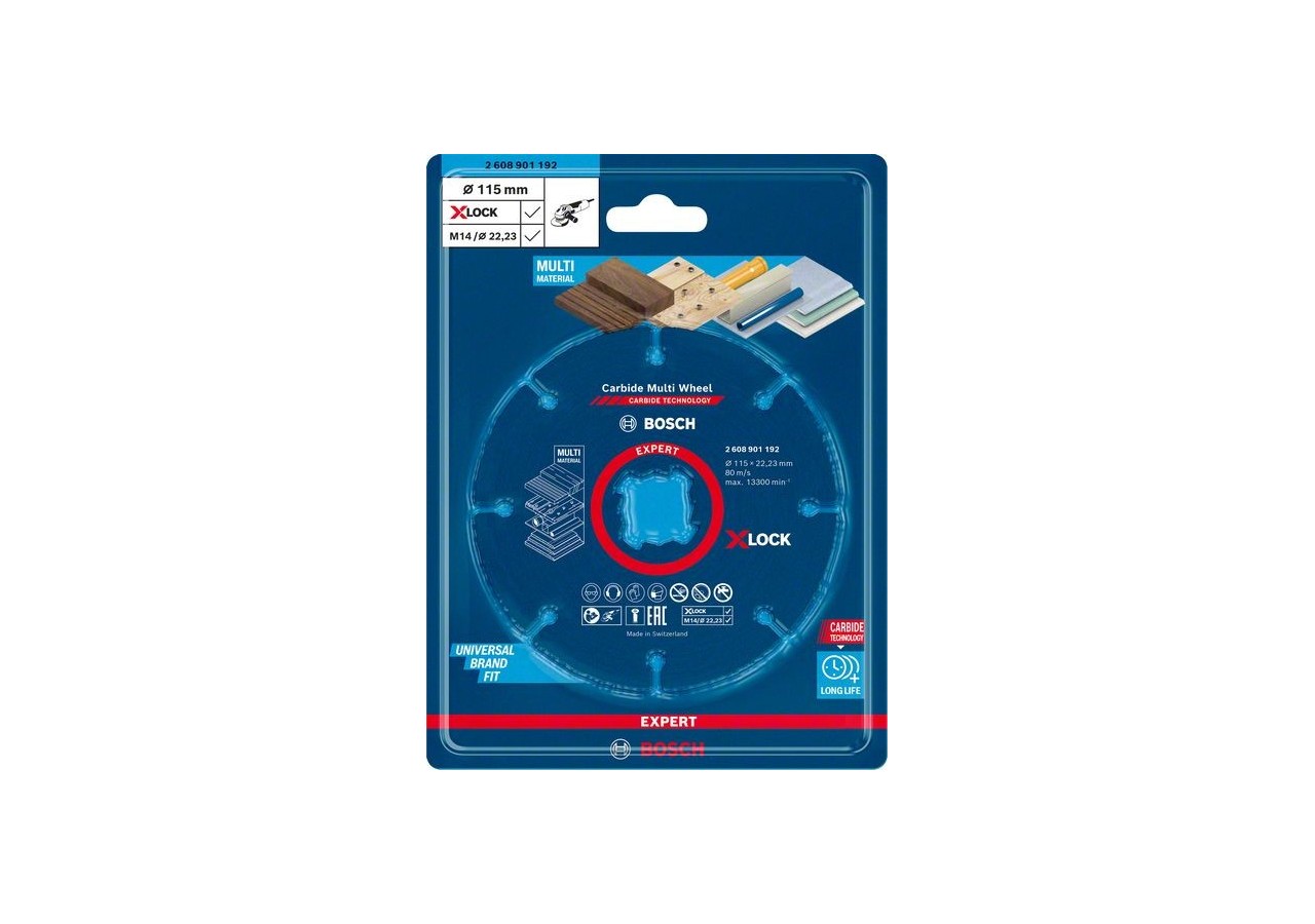 Disque à tronçonner X-LOCK Expert Carbide Multi Wheel 115 mm, 1 mm, 22,23 mm - 2608901192 - Bosch