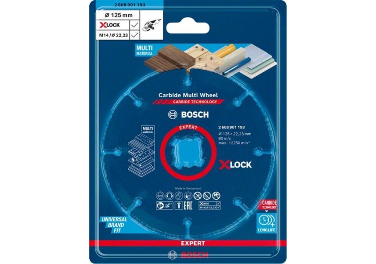 Disque à tronçonner X-LOCK Expert Carbide Multi Wheel 125 mm, 1 mm, 22,23 mm - 2608901193 - Bosch
