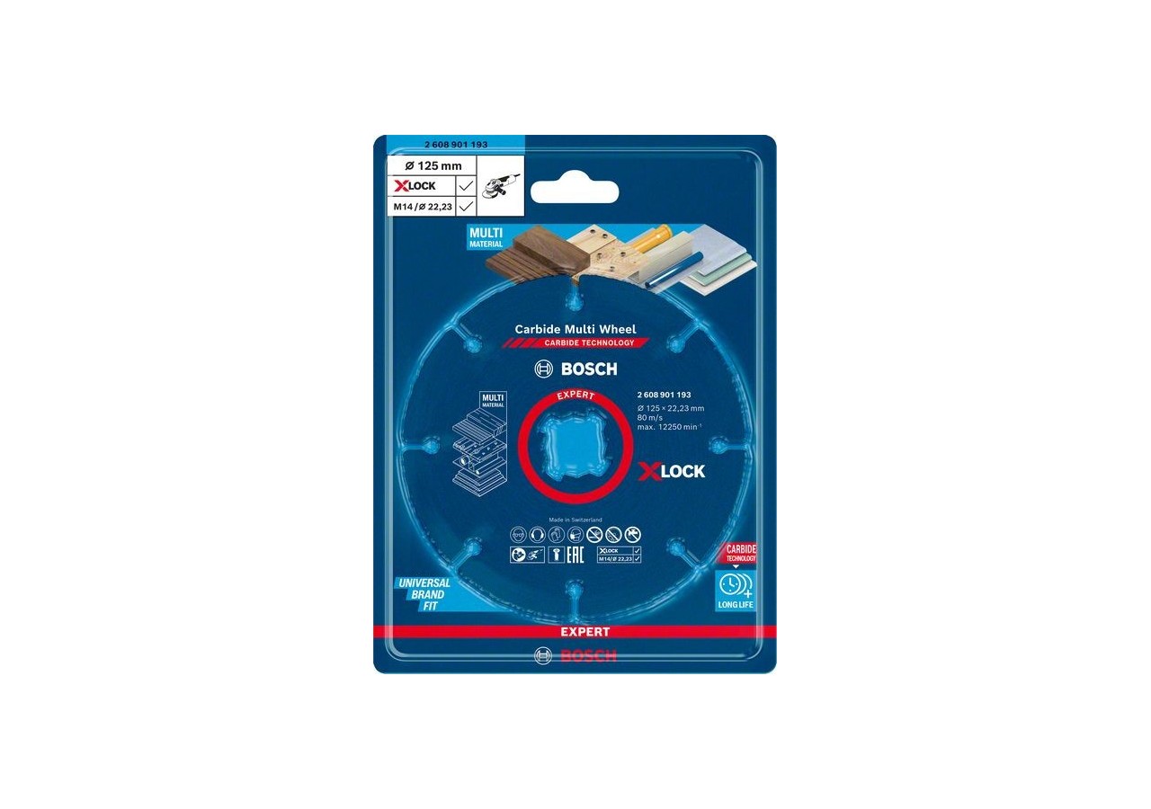 Disque à tronçonner X-LOCK Expert Carbide Multi Wheel 125 mm, 1 mm, 22,23 mm - 2608901193 - Bosch