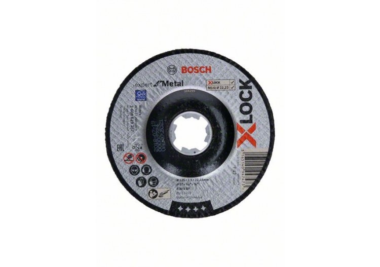 1 disque à tronçonner X-LOCK pour le Métal Expert for moyeu déporté 125x2,5 - 2608619257 - Bosch