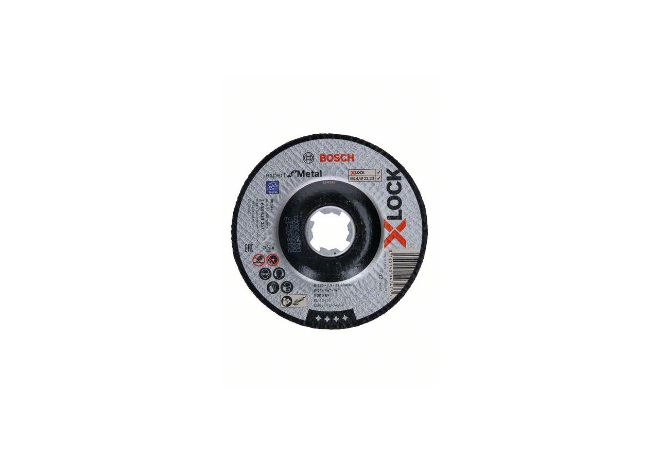 1 disque à tronçonner X-LOCK pour le Métal Expert for moyeu déporté 125x2,5 - 2608619257 - Bosch