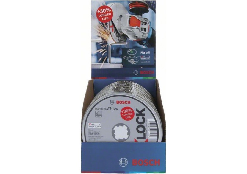 1 boite de 10 disques X-LOCK pour l'Inox Standard for moyeu plat 125x1,6mm - 2608619364 - Bosch