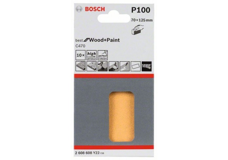 Disque abrasif C470, pack de 10 70 x 125 mm, 100 Pack de 10 - 2608608Y22 - Bosch