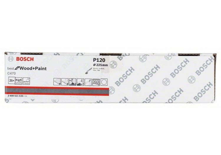 Disque abrasif C470, pack de 25 225 mm, 120 Pack de 25 - 2608621030 - Bosch