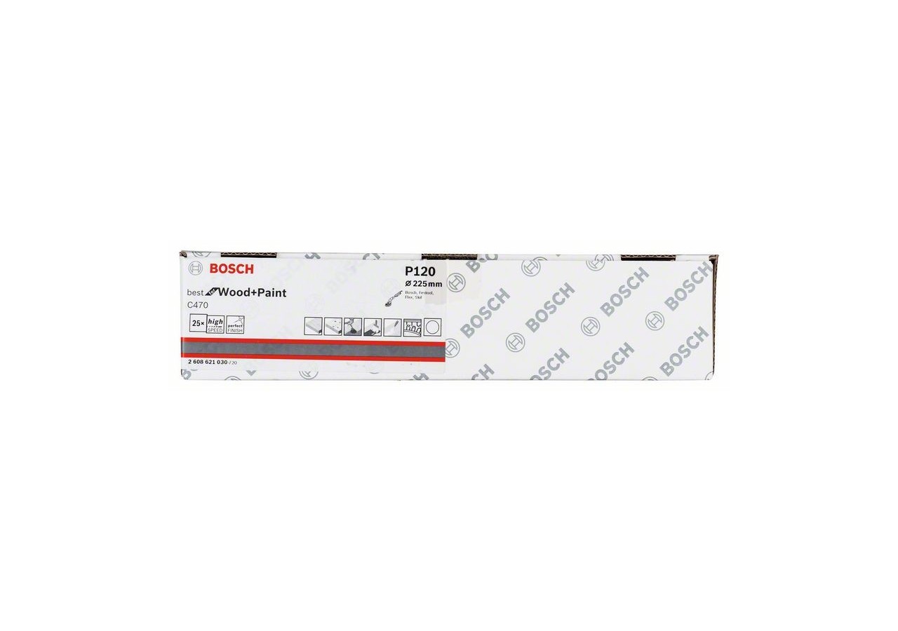 Disque abrasif C470, pack de 25 225 mm, 120 Pack de 25 - 2608621030 - Bosch